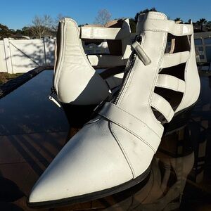 White Women's Strappy Ankle Boots